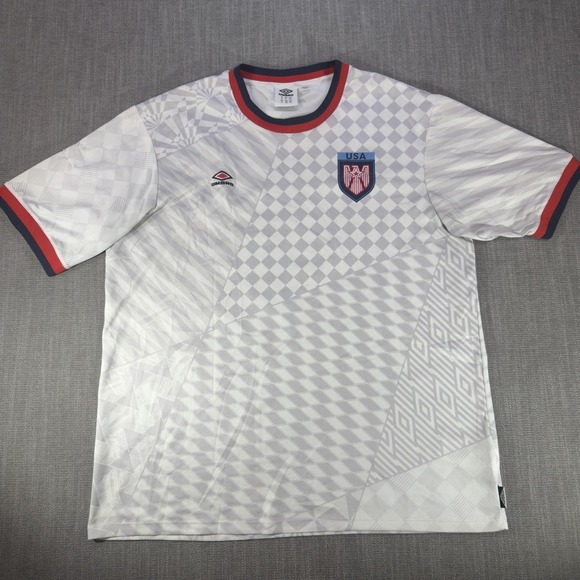 Umbro Other - USA Jersey Mens XL White Soccer Umbro Geometric Pattern Short Sleeve Shirt